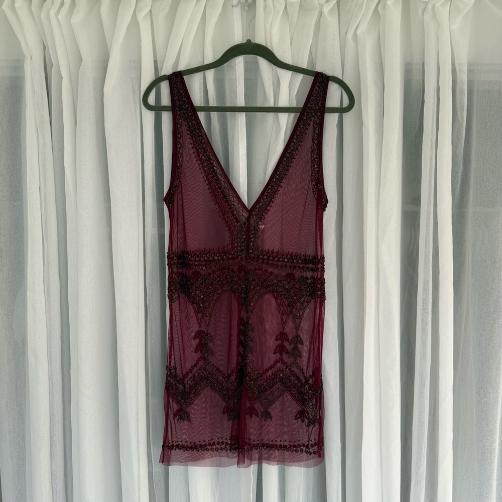 Free people beaded mesh dress
